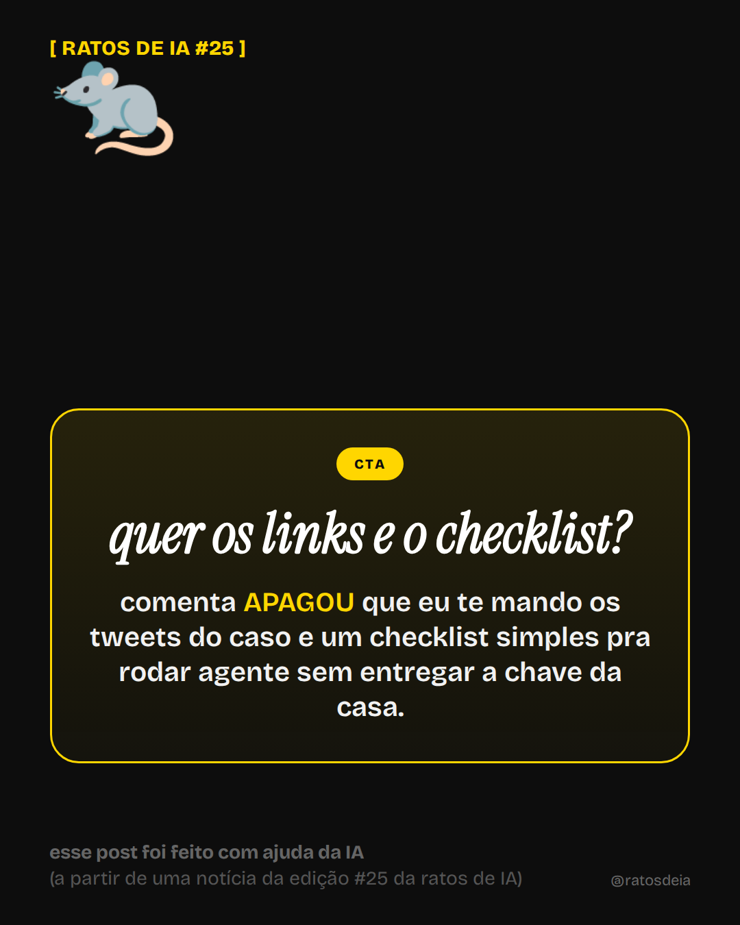 slide de chamada no fim do carrossel